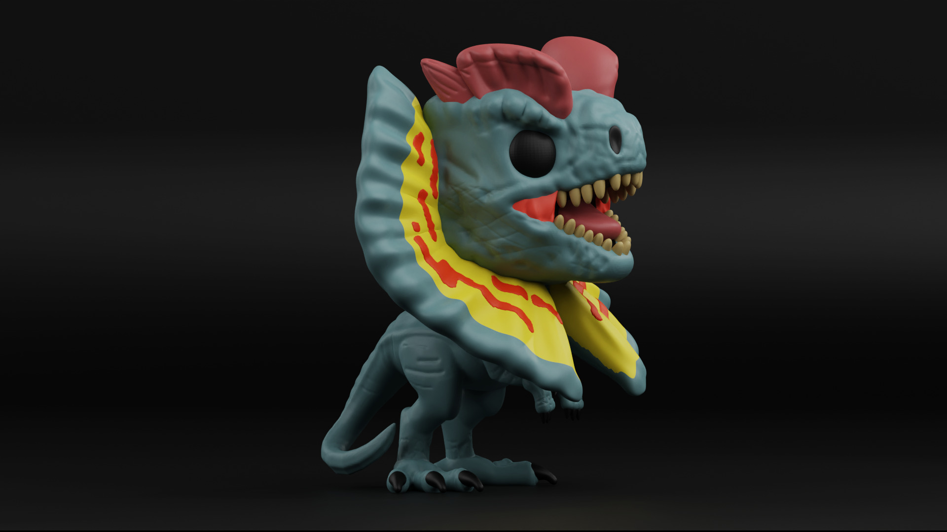 Dilophosaurus funko pop from the Jurassic park 3D print model_7