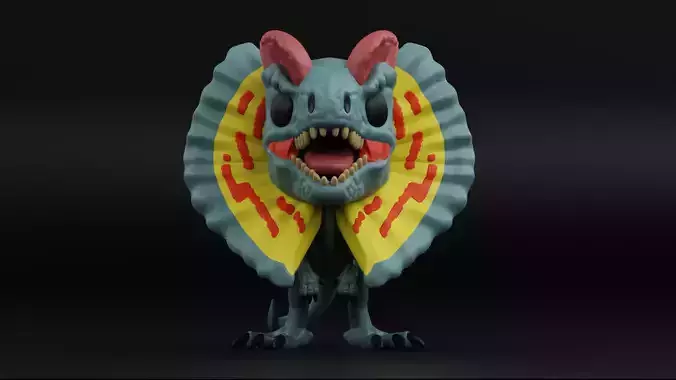 Dilophosaurus funko pop from the Jurassic park 3D print model