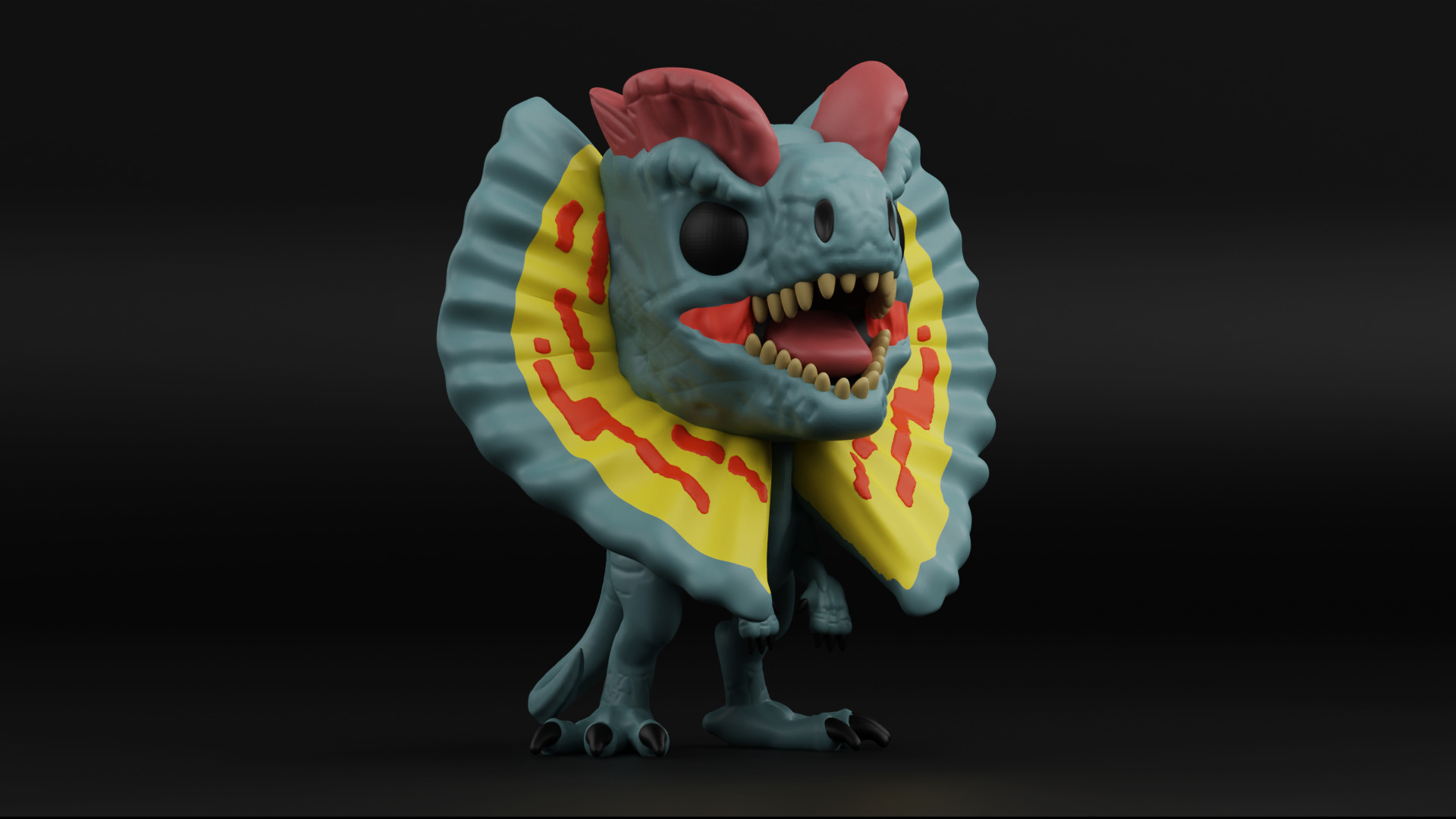 Dilophosaurus funko pop from the Jurassic park 3D print model_6