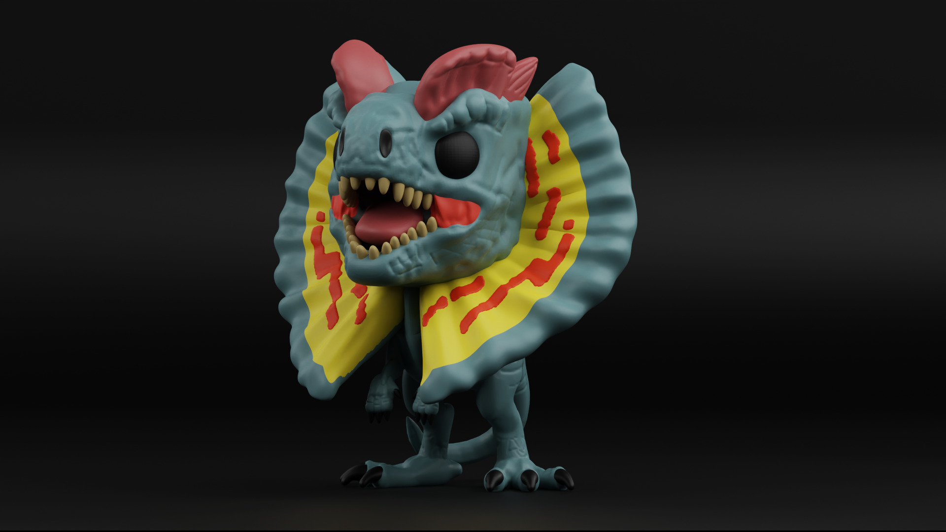 Dilophosaurus funko pop from the Jurassic park 3D print model_3