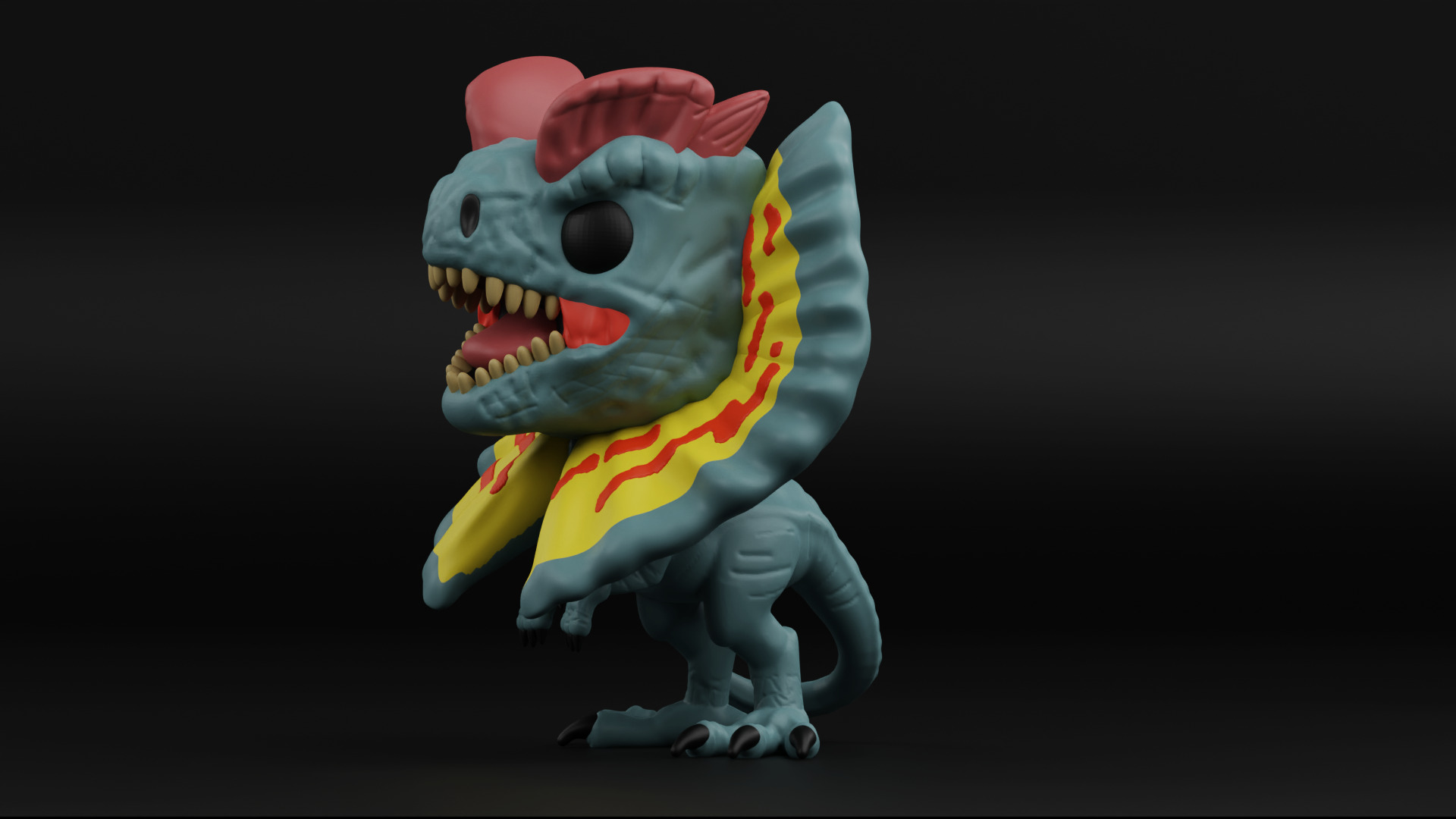 Dilophosaurus funko pop from the Jurassic park 3D print model_2