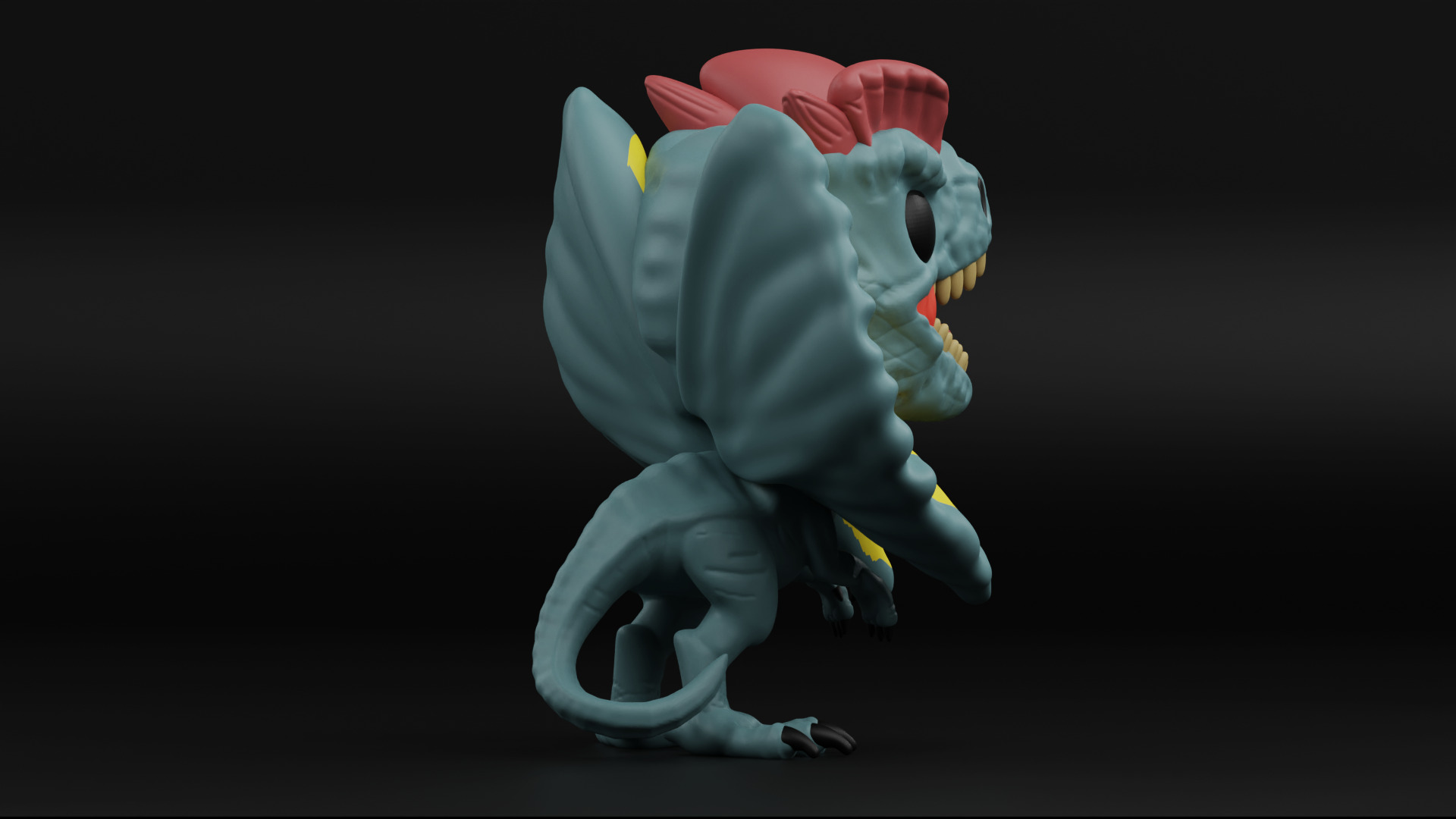 Dilophosaurus funko pop from the Jurassic park 3D print model_9