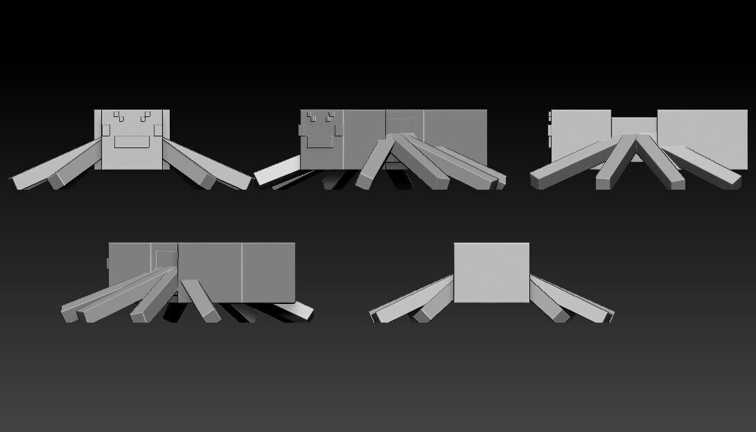 Spider Minecraft 3D print model_2