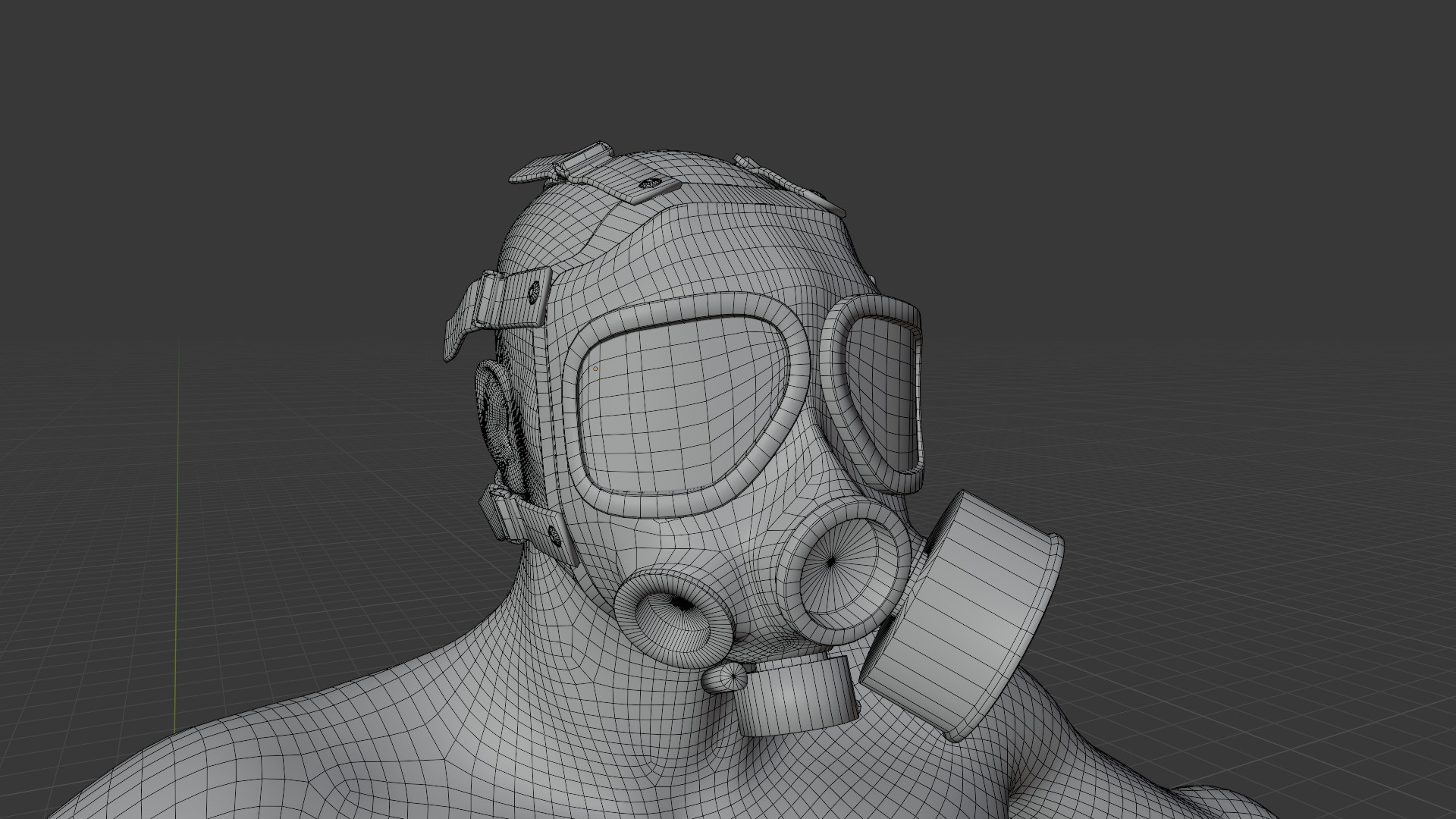 M40 Gasmask Low-poly 3D model_10