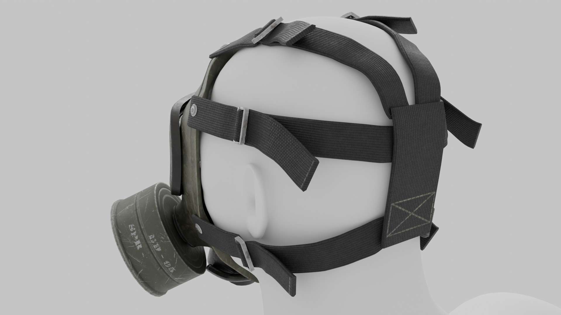 M40 Gasmask Low-poly 3D model_4