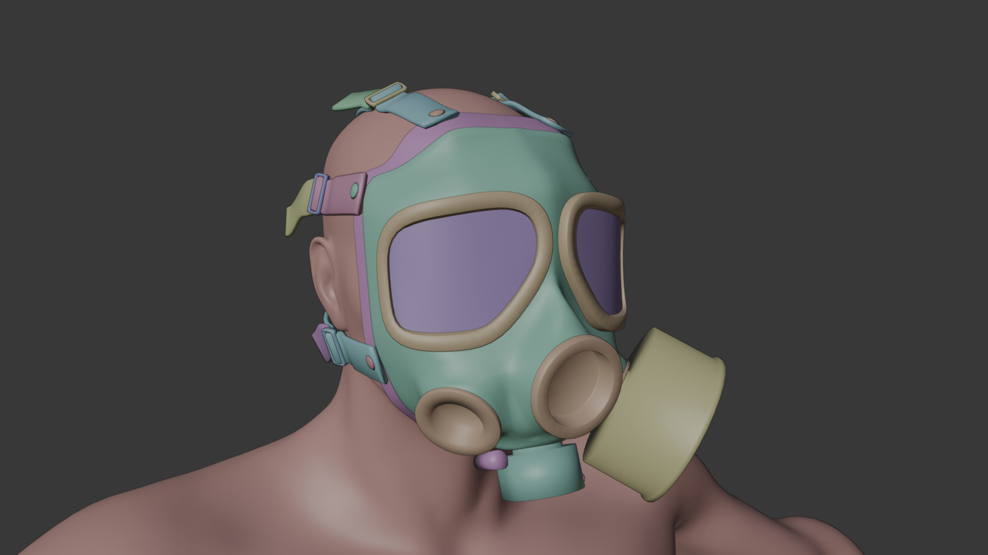 M40 Gasmask Low-poly 3D model_14
