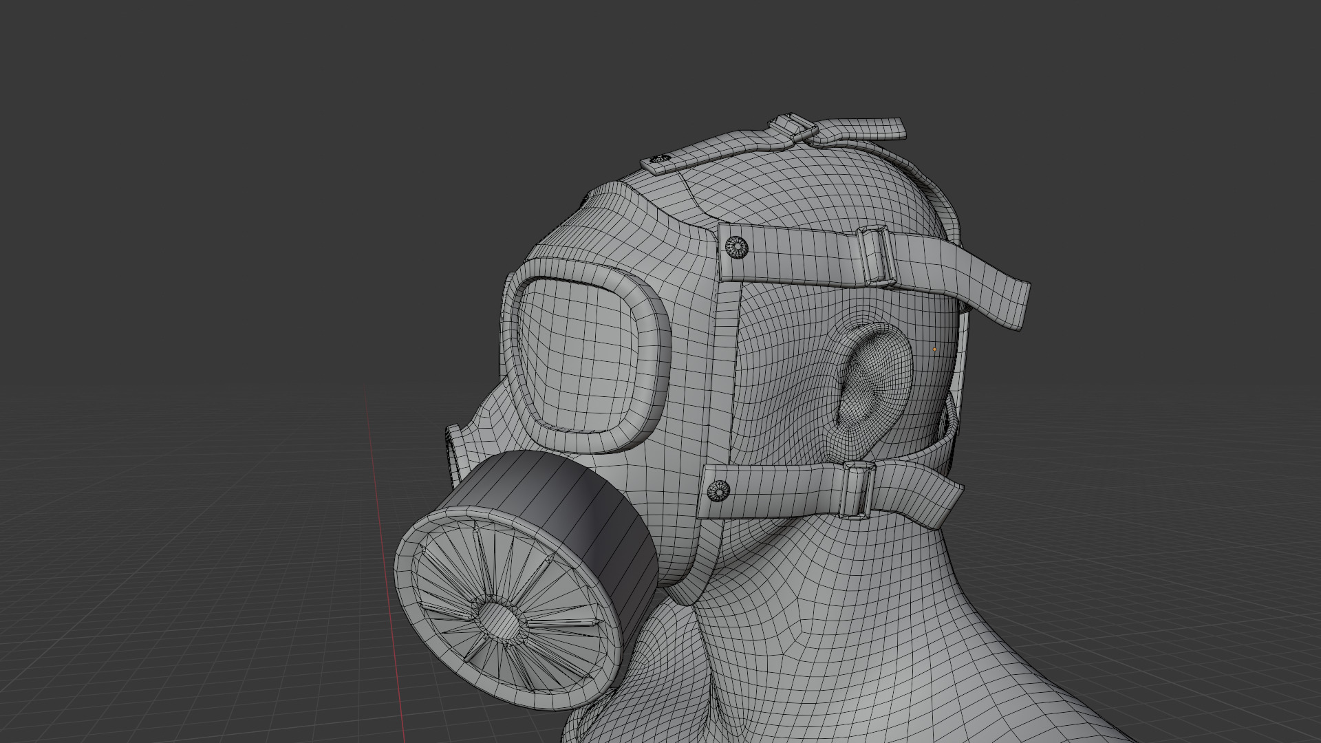 M40 Gasmask Low-poly 3D model_11