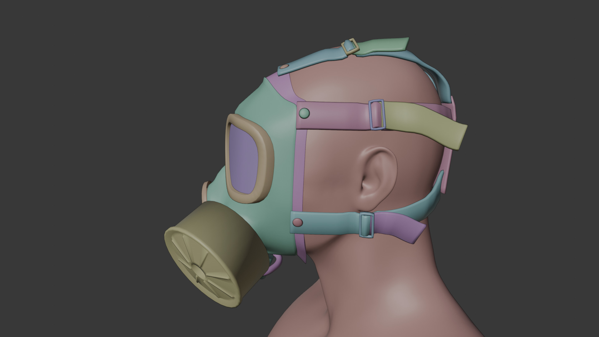 M40 Gasmask Low-poly 3D model_13