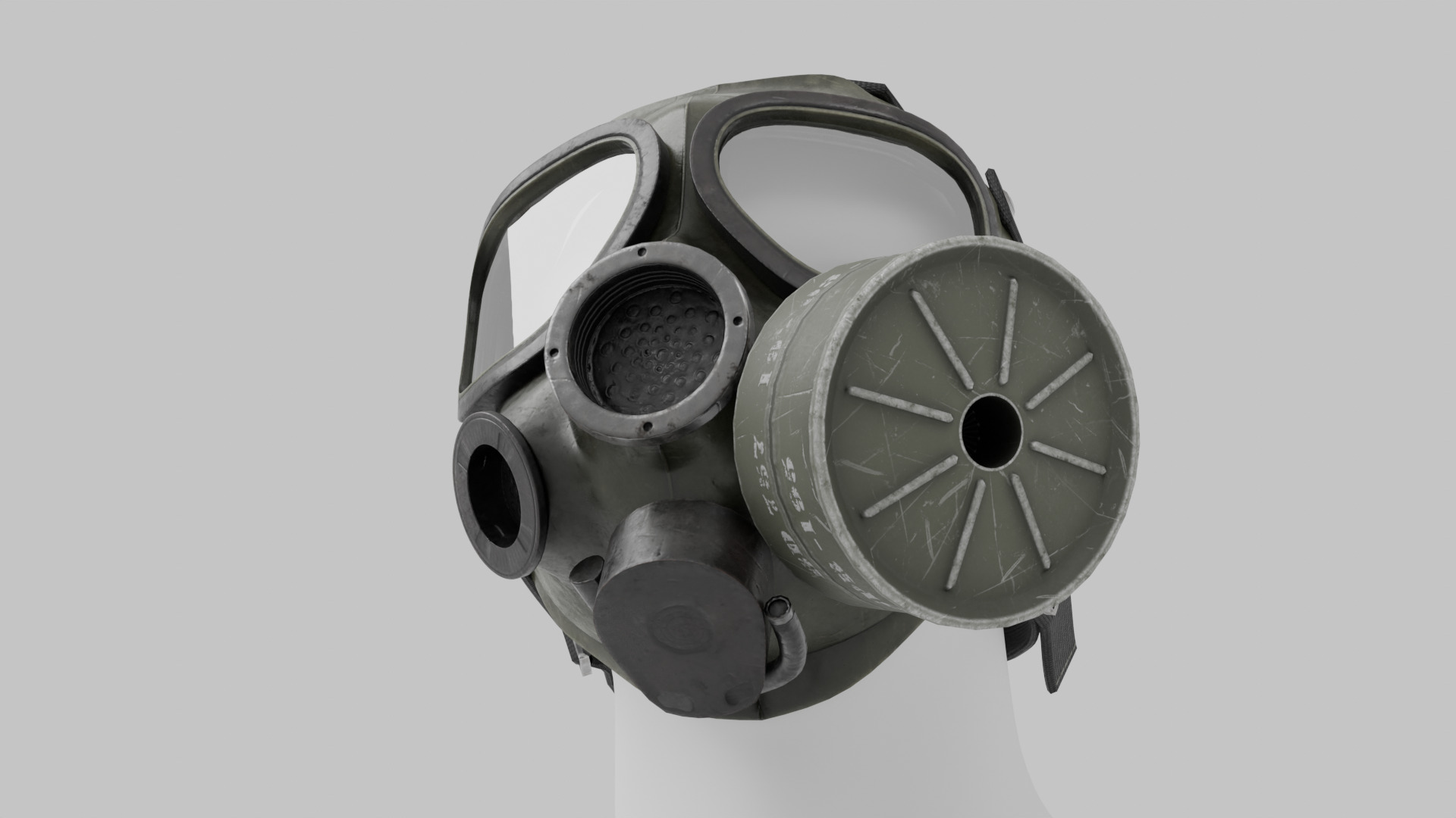 M40 Gasmask Low-poly 3D model_6
