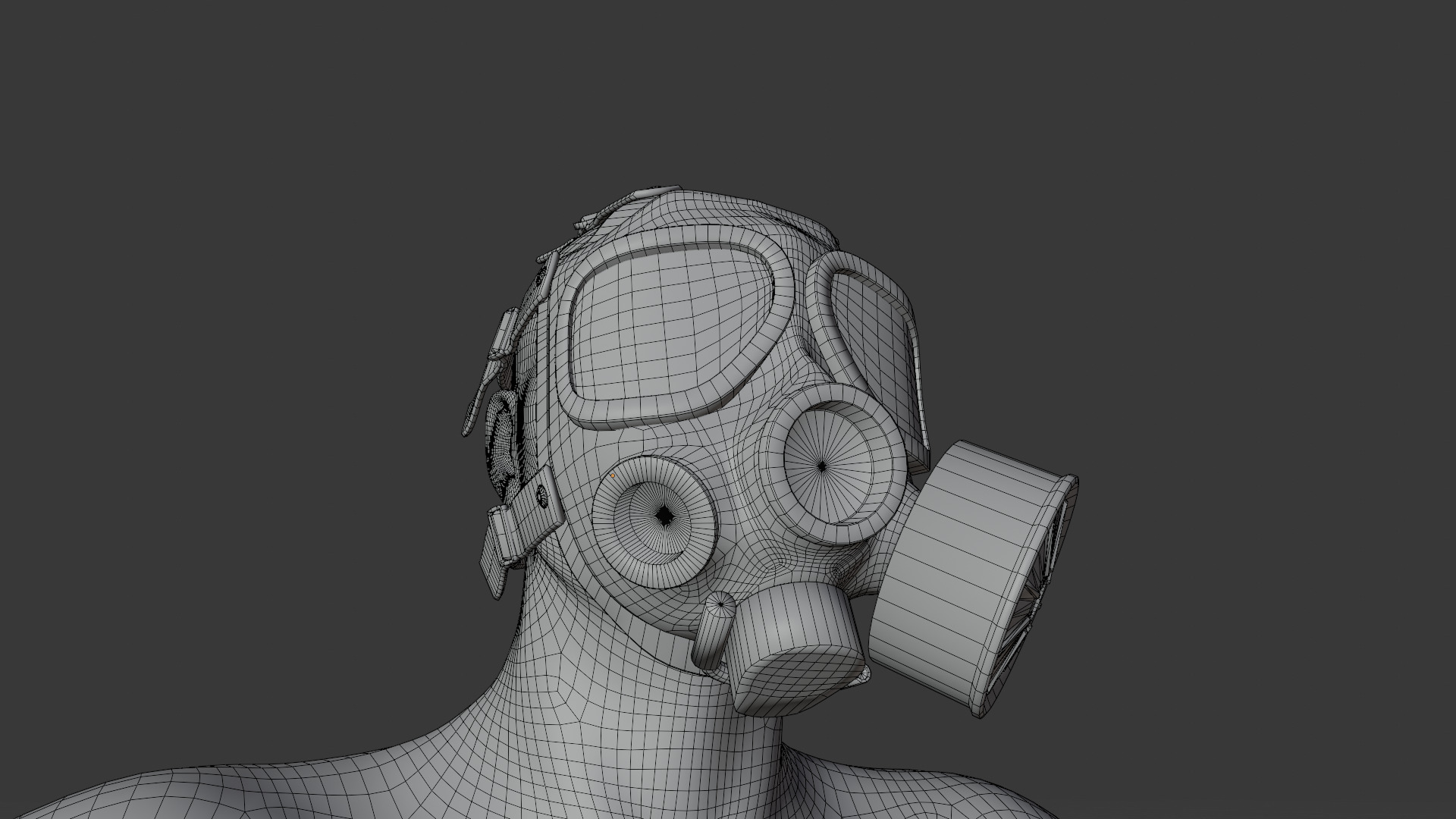 M40 Gasmask Low-poly 3D model_12