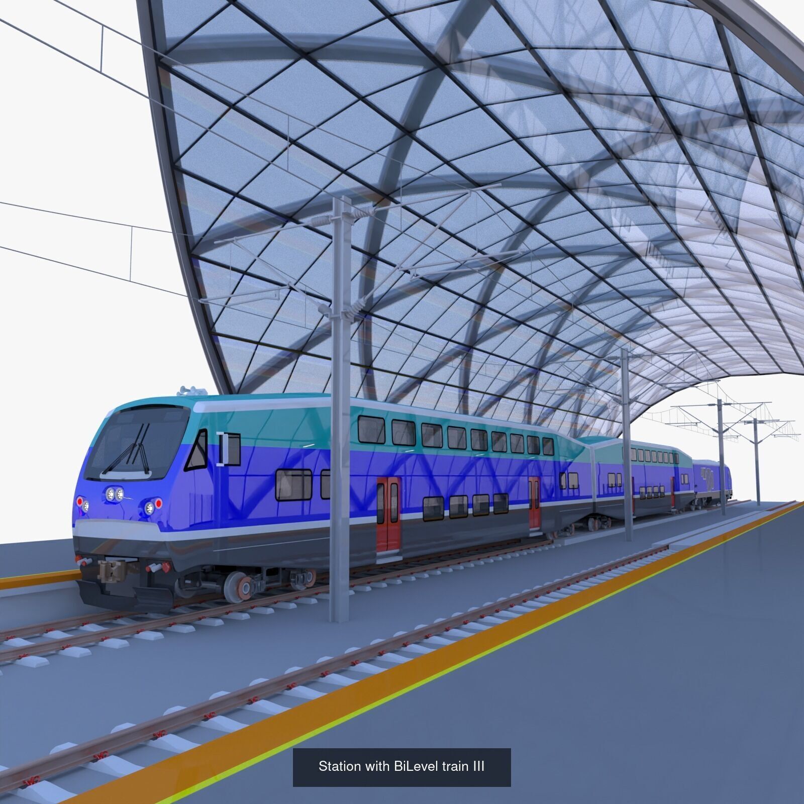 BiLevel train stations bundle III 3D Model Collection_4