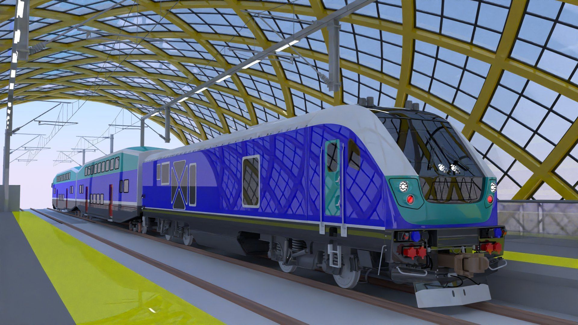 BiLevel train stations bundle III 3D Model Collection_3