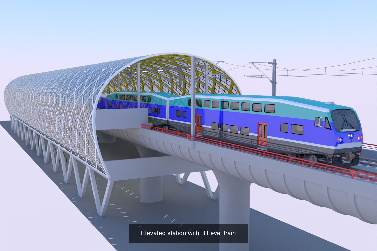 BiLevel train stations bundle III 3D Model Collection_1