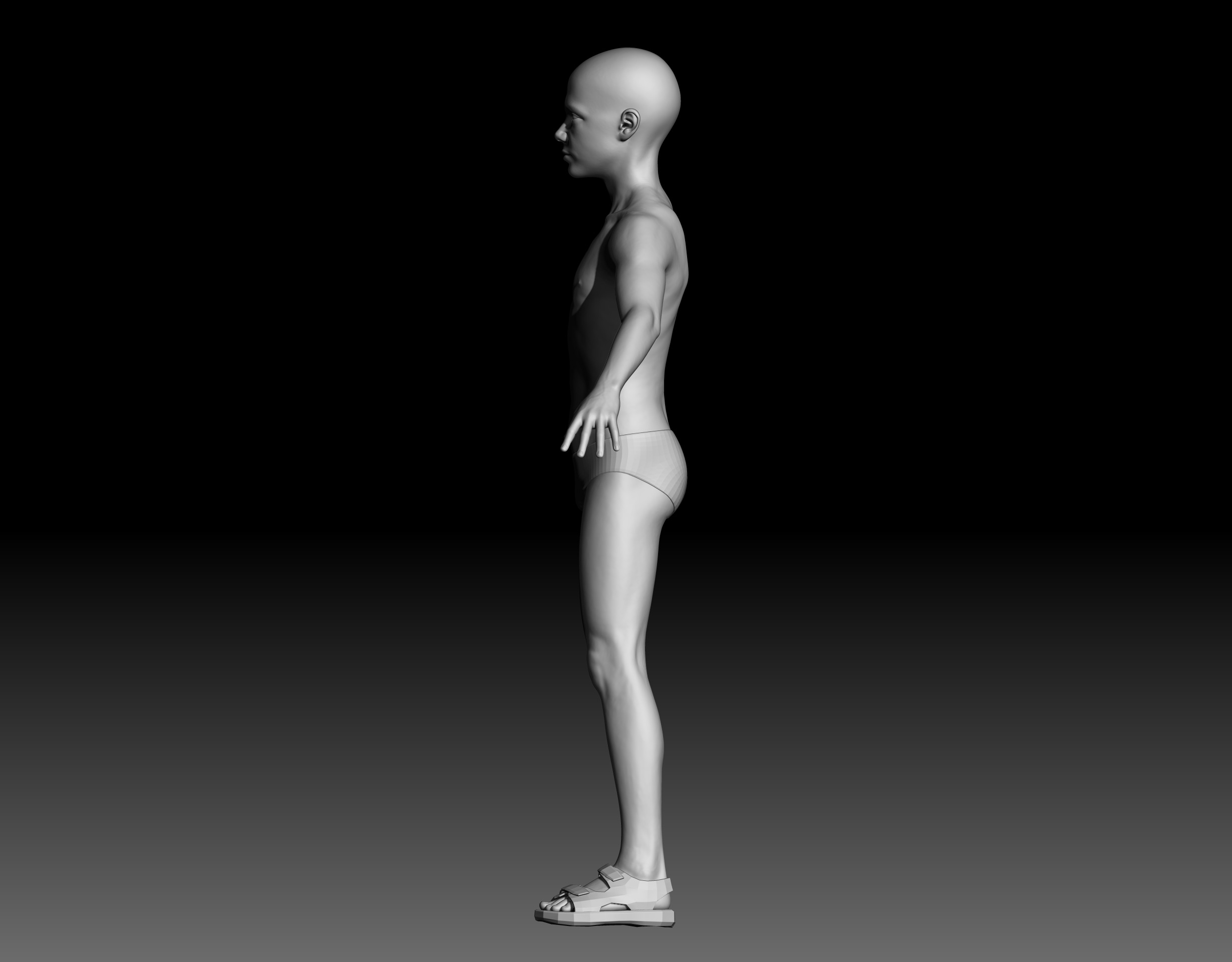 Boy anatomy study 3D print model with Outfit 3D model_4