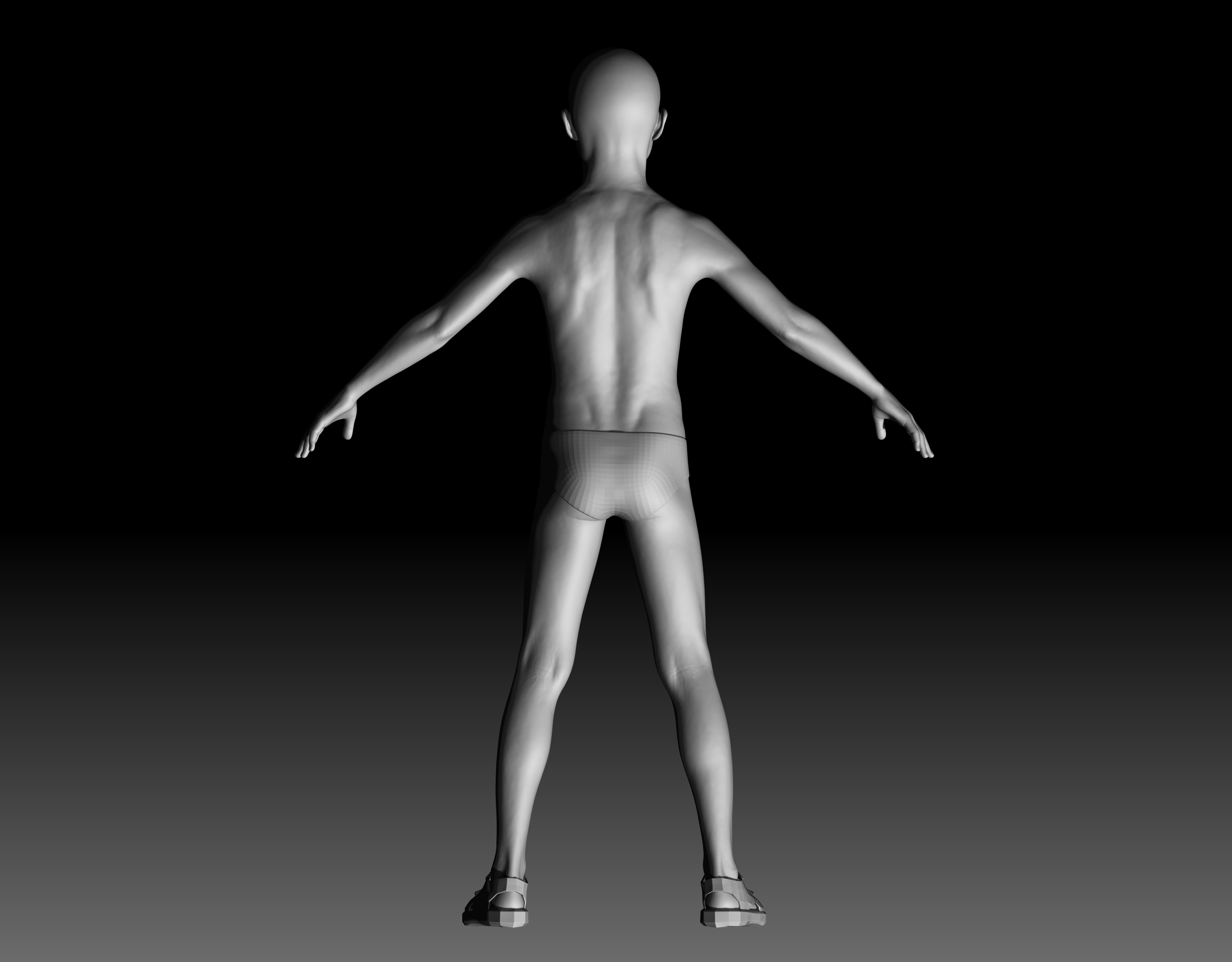 Boy anatomy study 3D print model with Outfit 3D model_3