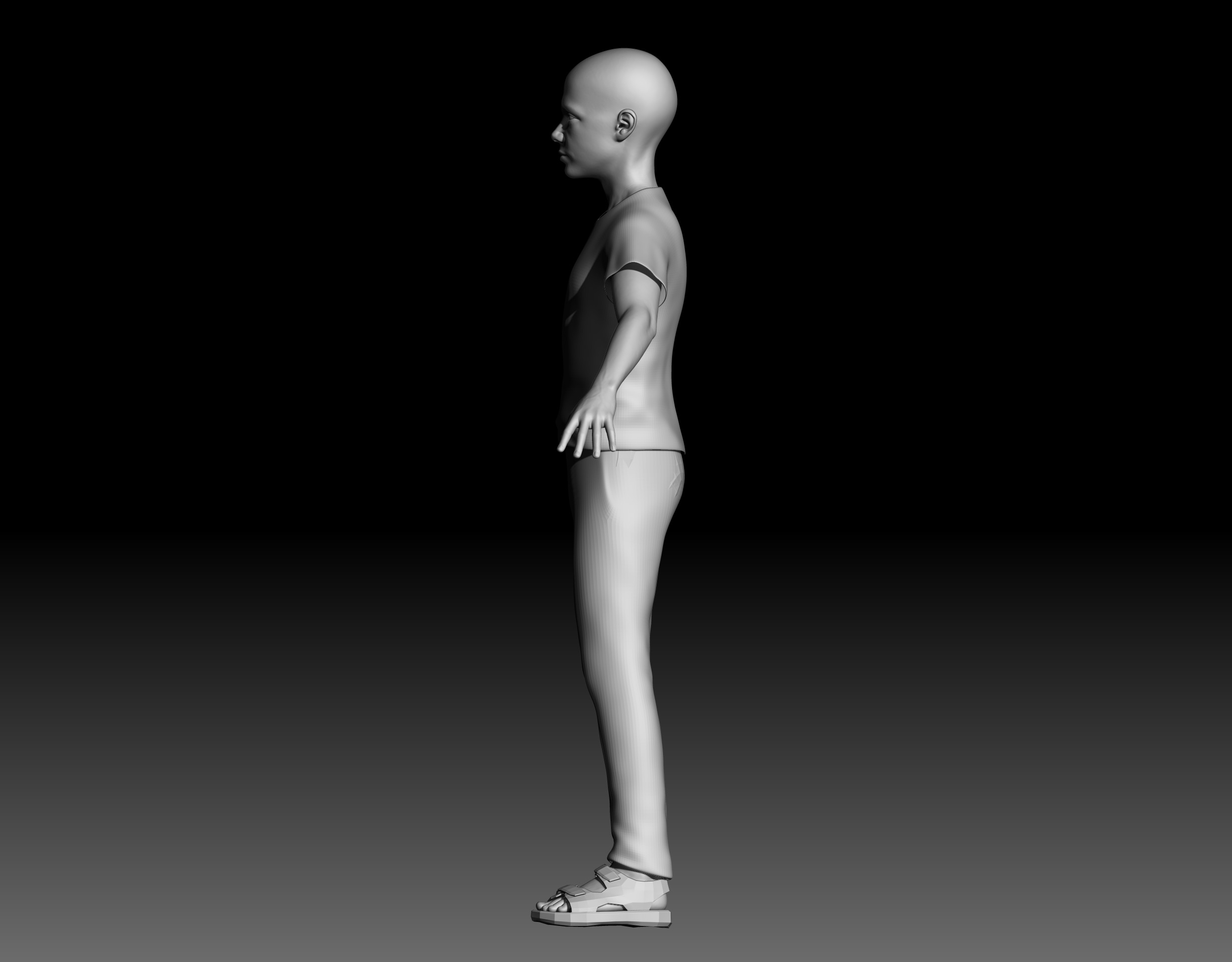 Boy anatomy study 3D print model with Outfit 3D model_8