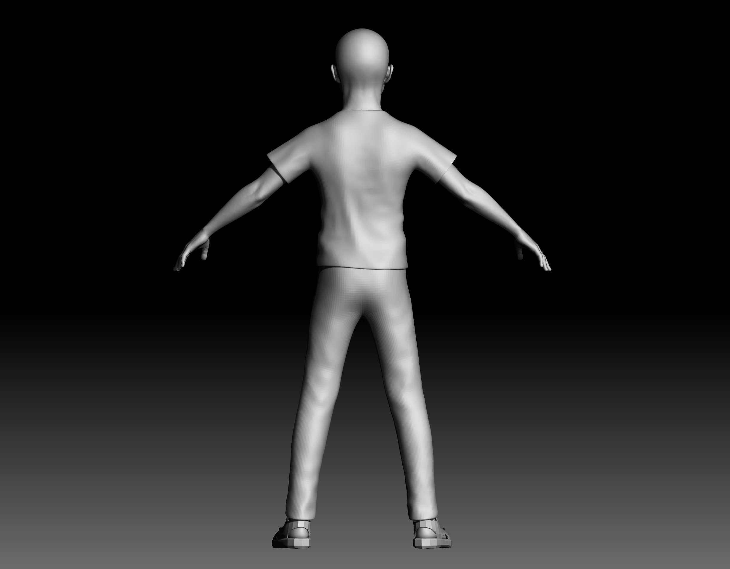 Boy anatomy study 3D print model with Outfit 3D model_7