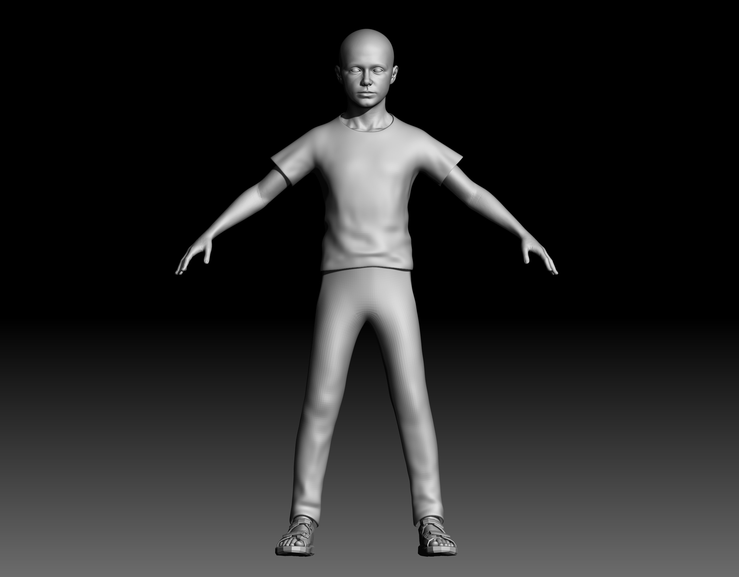 Boy anatomy study 3D print model with Outfit 3D model_6