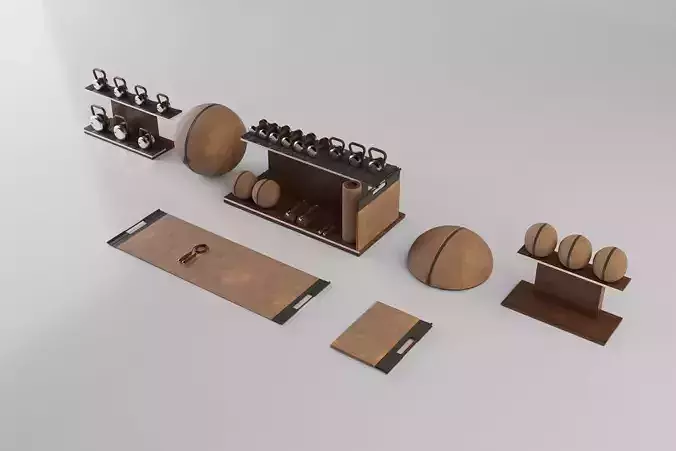 PENT Luxury Fitness Set - Gym Equipment 3D Model Collection