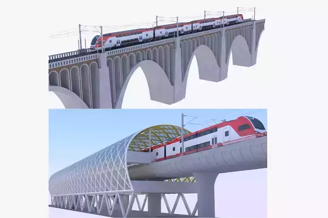 Stadler Kiss USA station viaduct