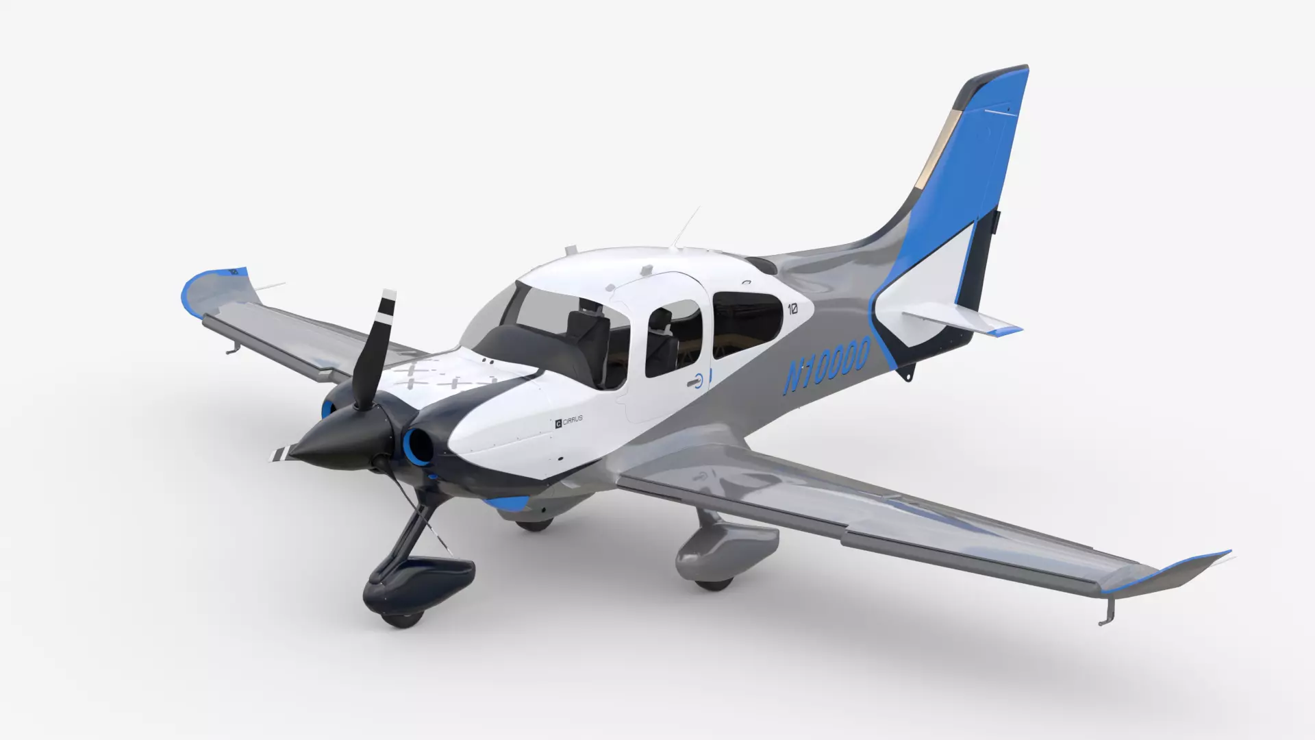 Aircraft Propeller G6 Blue Grey Low-poly 3D model