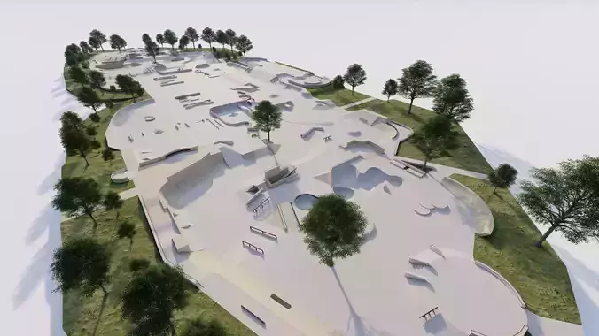 Skatepark-Skate Park PACK 3D model