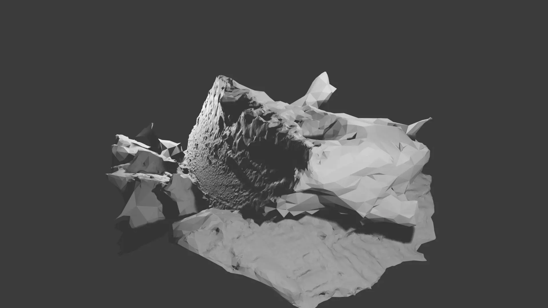 Large poly Rock 3D Model Untextured Low-poly 3D model