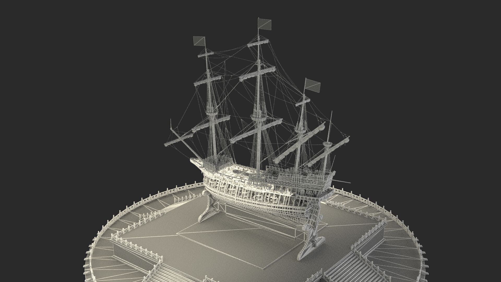 Chinese ancient sail ship   3D model_7
