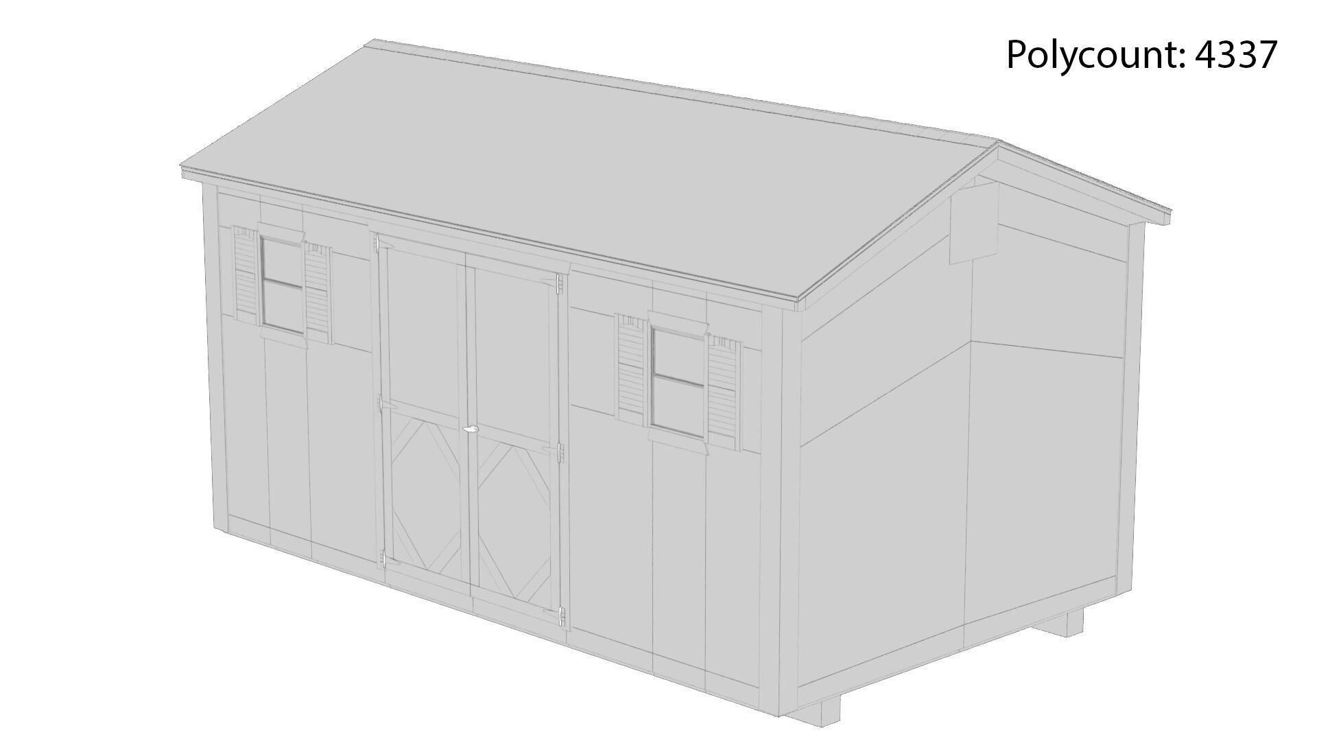 Outdoor Shed Low-poly 3D model_14