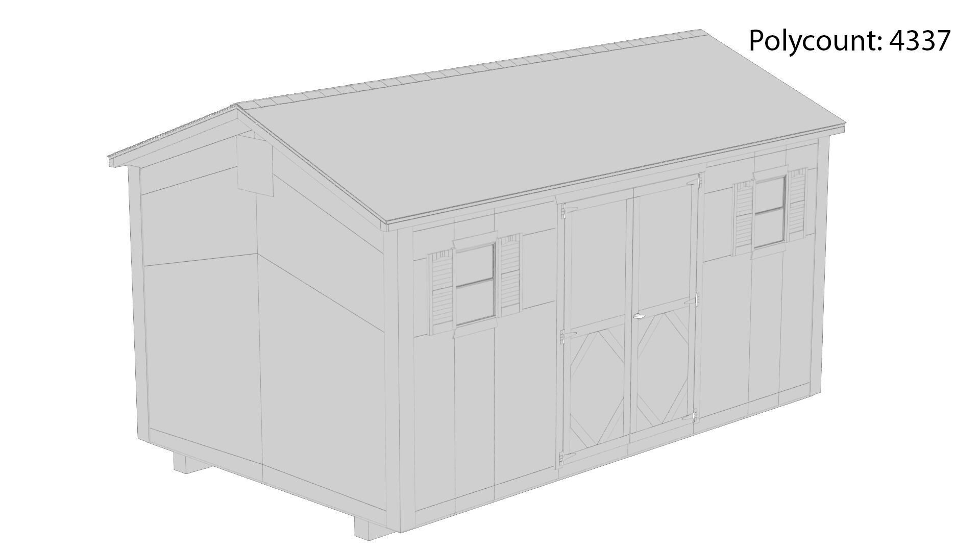 Outdoor Shed Low-poly 3D model_20