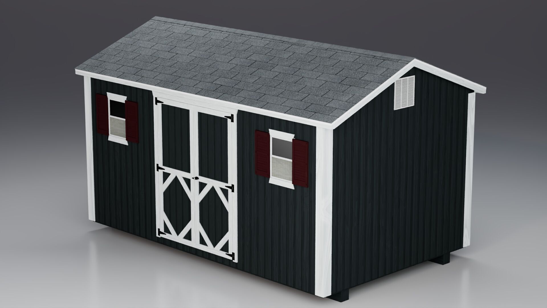 Outdoor Shed Low-poly 3D model_1
