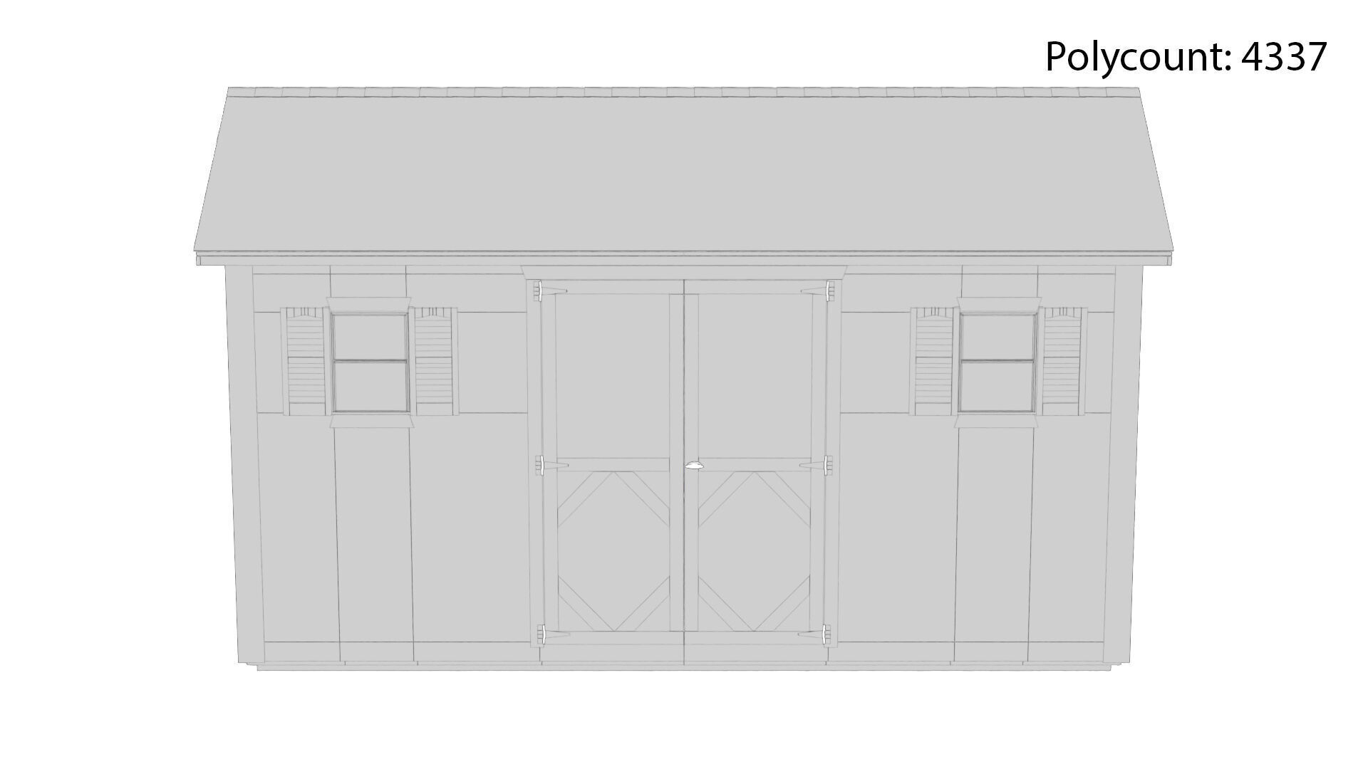 Outdoor Shed Low-poly 3D model_13