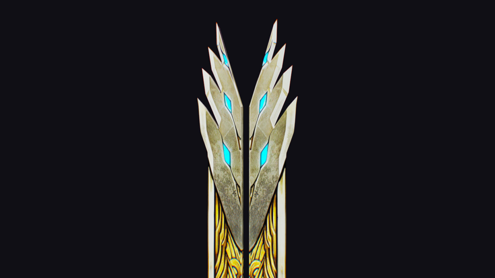 Sword Magical Cutting Fantasy Melee Dagger Iron Blade Saber Low-poly 3D model_7