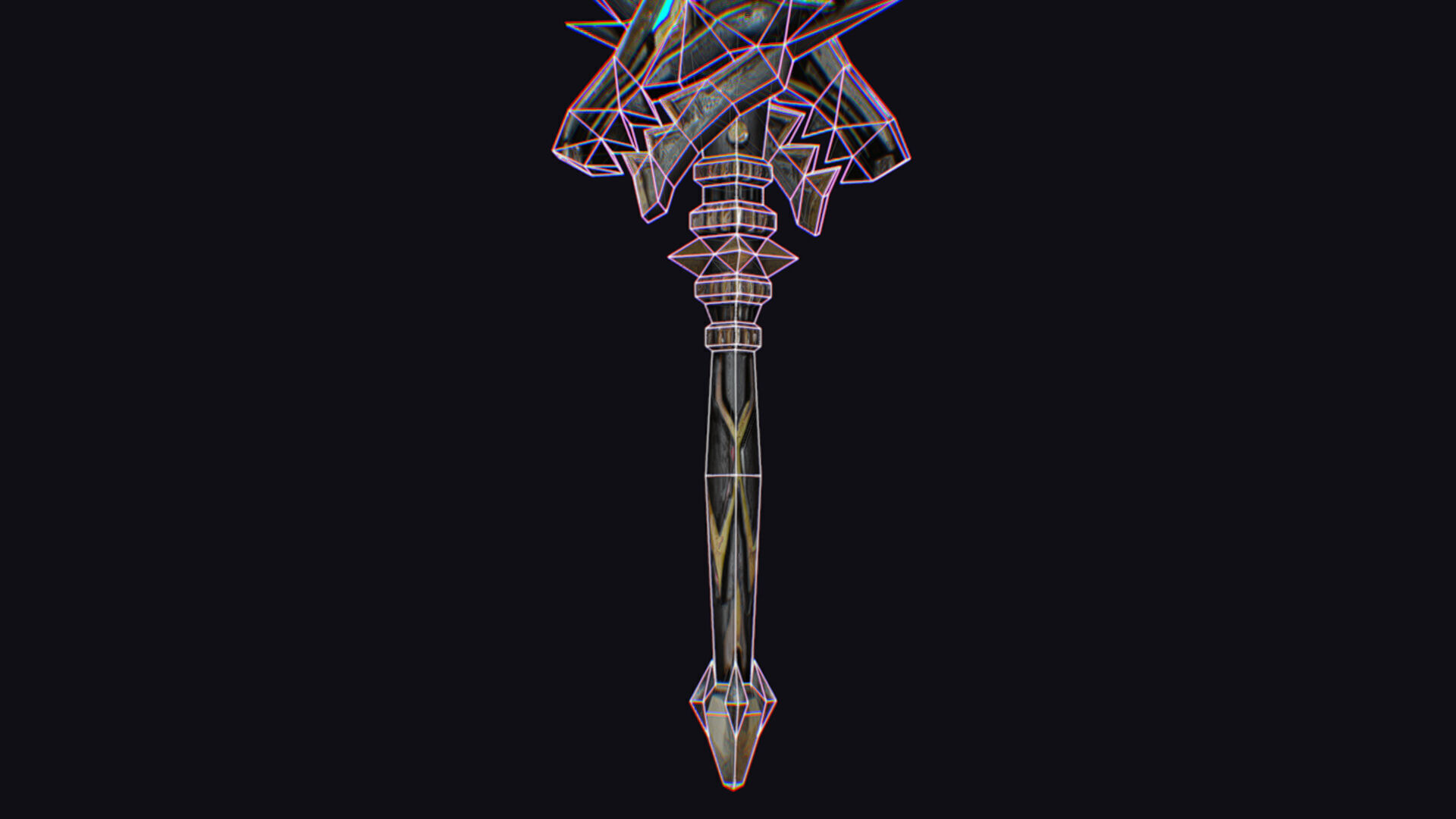 Sword Magical Cutting Fantasy Melee Dagger Iron Blade Saber Low-poly 3D model_15