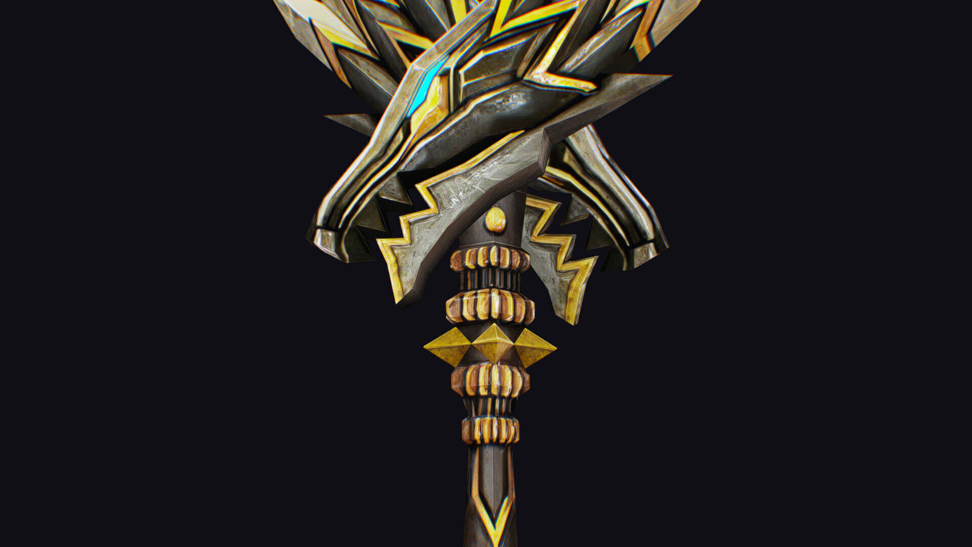 Sword Magical Cutting Fantasy Melee Dagger Iron Blade Saber Low-poly 3D model_10