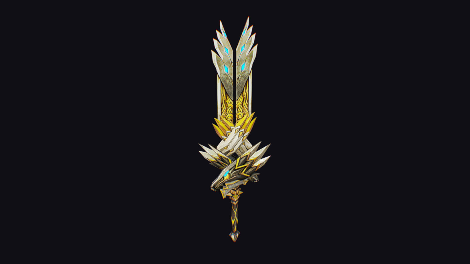 Sword Magical Cutting Fantasy Melee Dagger Iron Blade Saber Low-poly 3D model_5