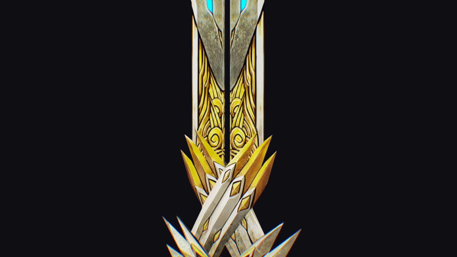 Sword Magical Cutting Fantasy Melee Dagger Iron Blade Saber Low-poly 3D model_8