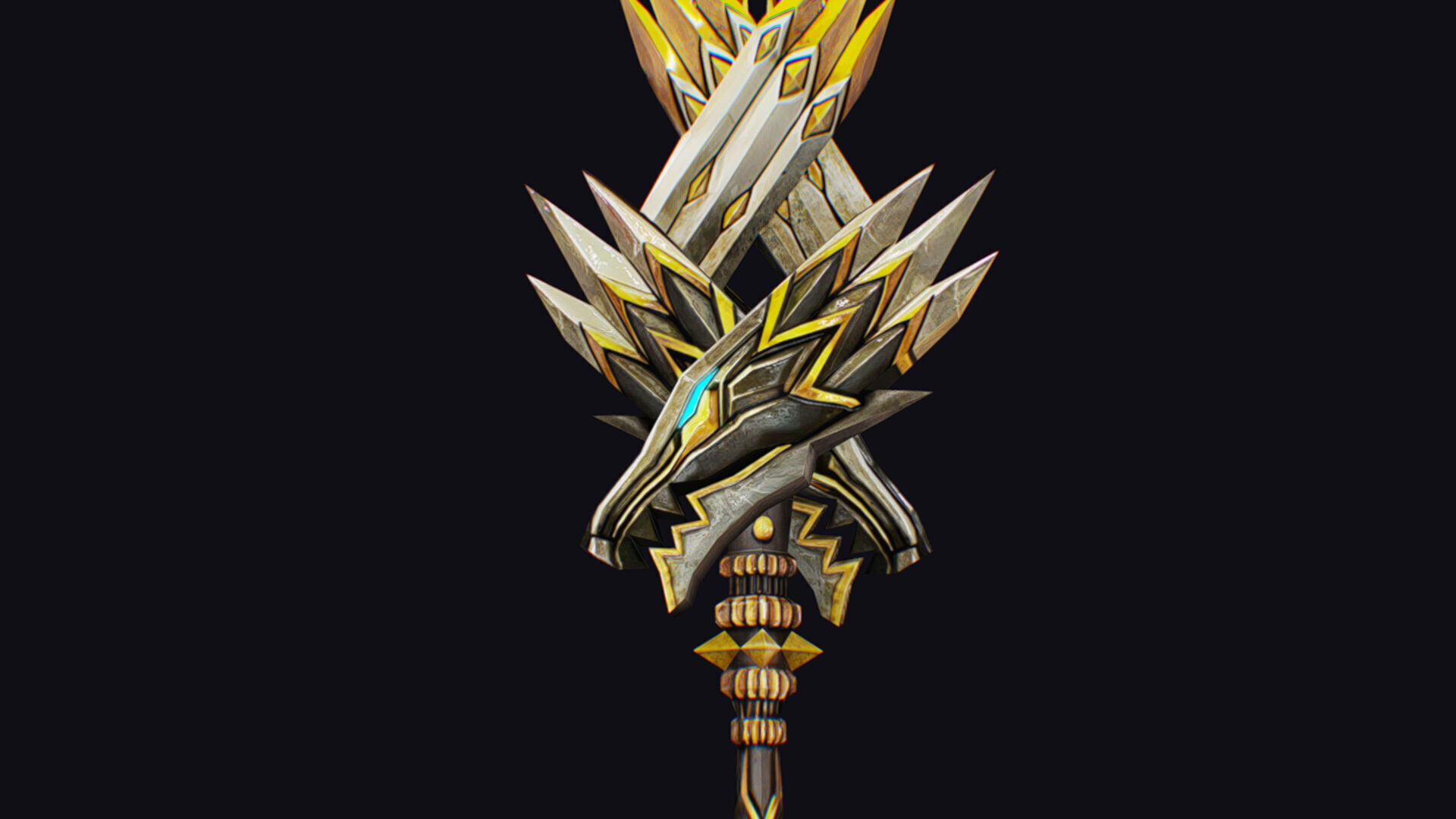 Sword Magical Cutting Fantasy Melee Dagger Iron Blade Saber Low-poly 3D model_9