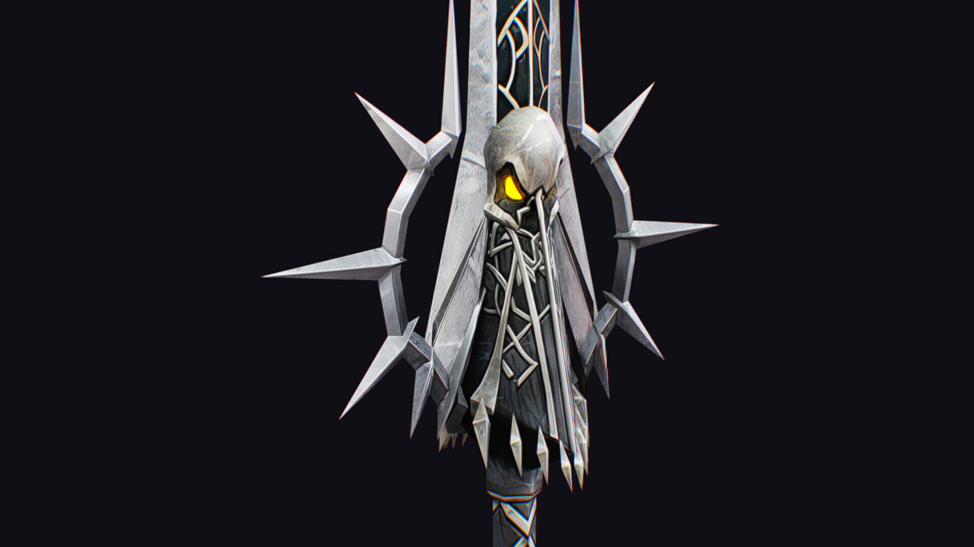 Sword Magical Cutting Fantasy Melee Dagger Iron Blade Saber Low-poly 3D model_11