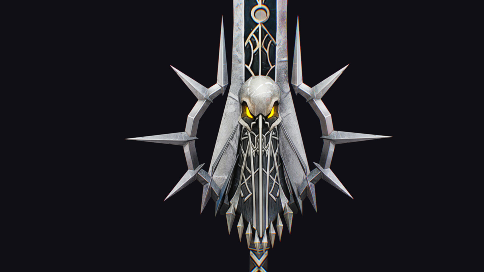 Sword Magical Cutting Fantasy Melee Dagger Iron Blade Saber Low-poly 3D model_10