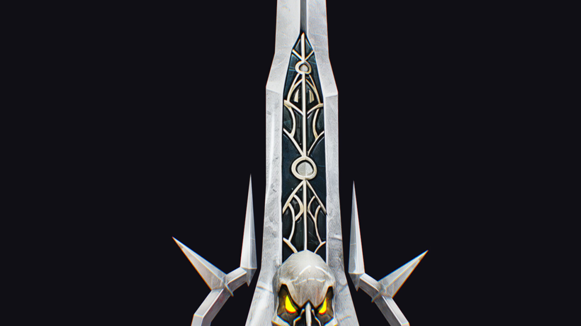 Sword Magical Cutting Fantasy Melee Dagger Iron Blade Saber Low-poly 3D model_9