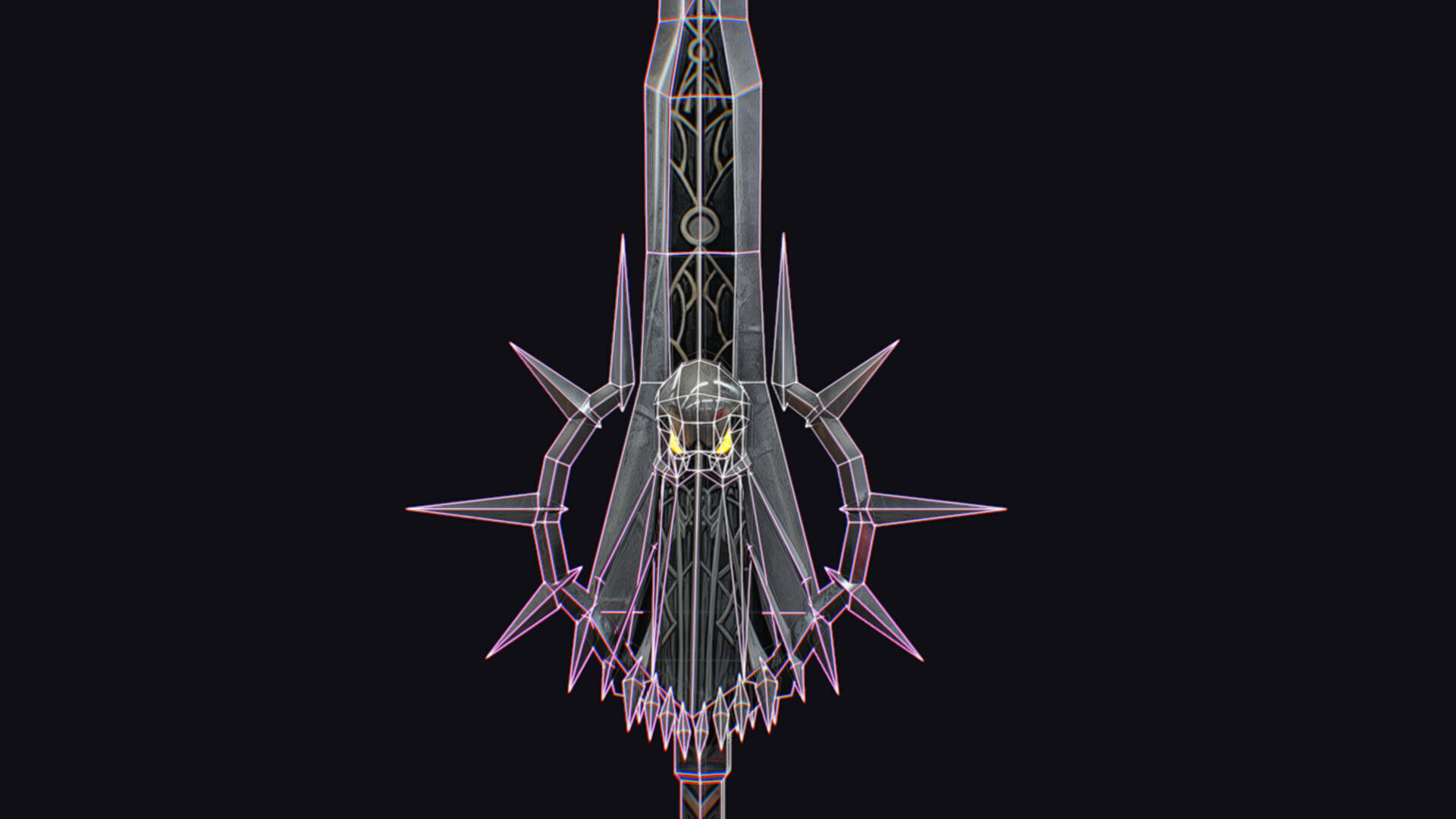 Sword Magical Cutting Fantasy Melee Dagger Iron Blade Saber Low-poly 3D model_15