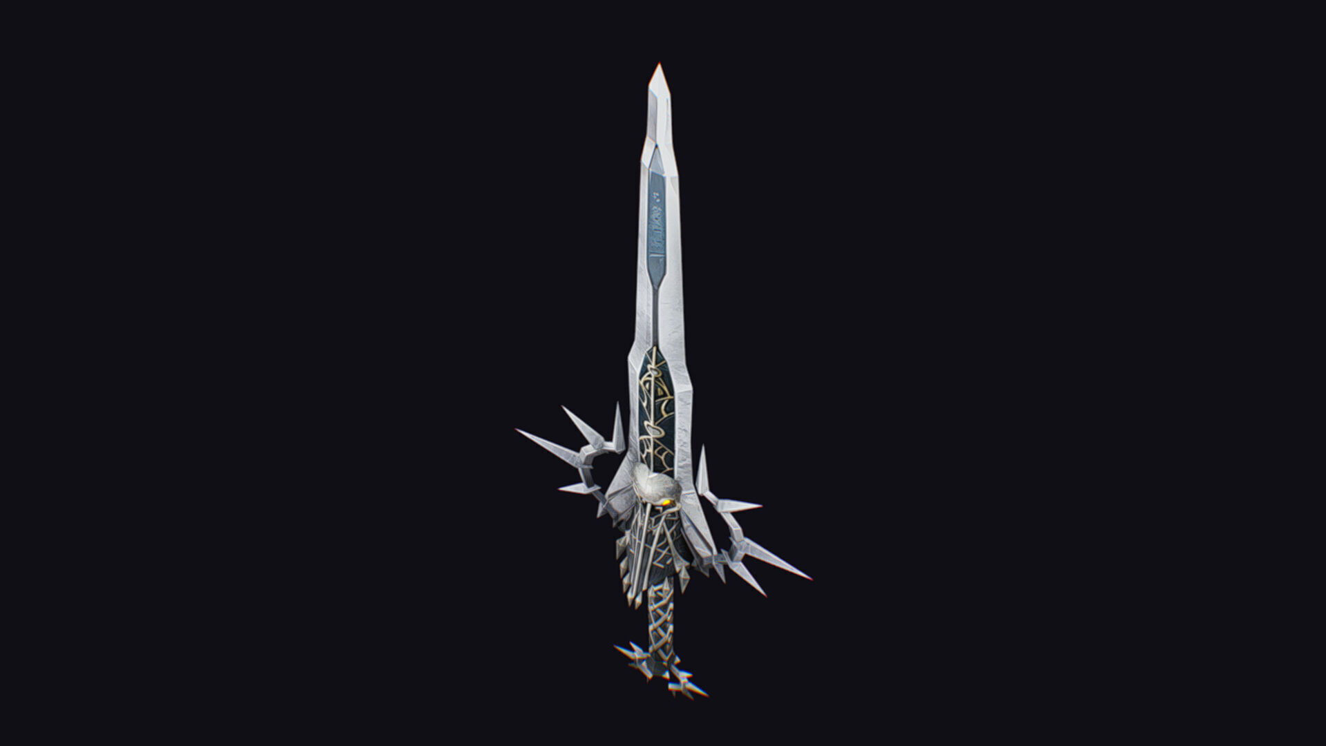 Sword Magical Cutting Fantasy Melee Dagger Iron Blade Saber Low-poly 3D model_7