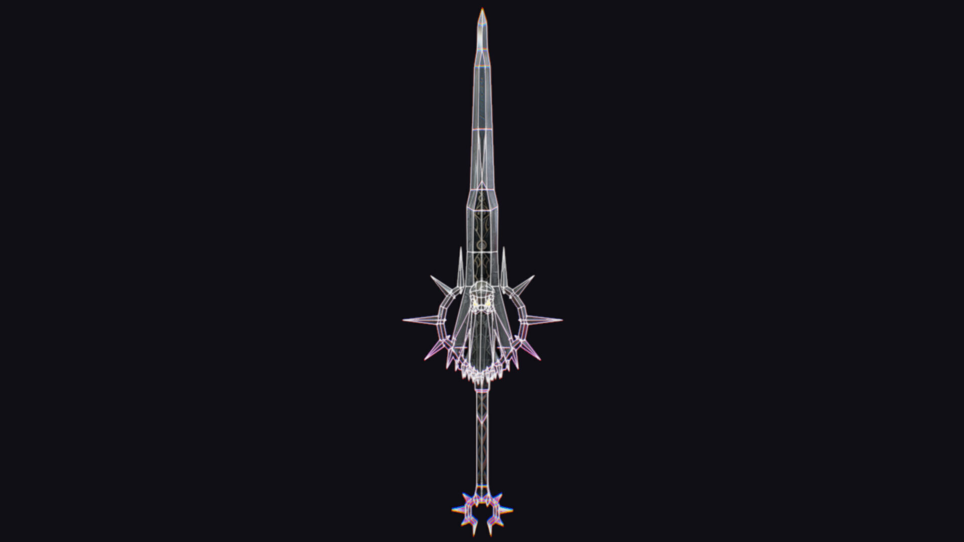 Sword Magical Cutting Fantasy Melee Dagger Iron Blade Saber Low-poly 3D model_13