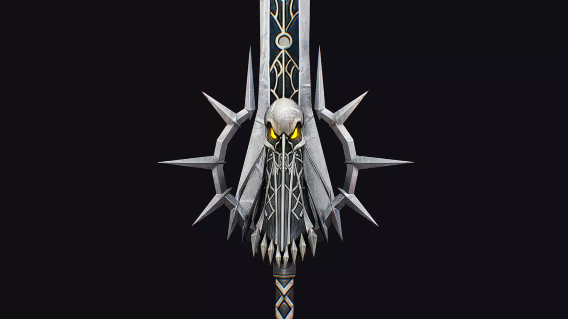 Sword Magical Cutting Fantasy Melee Dagger Iron Blade Saber Low-poly 3D model_0