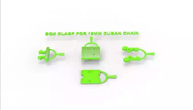 Box clasp lock for 12mm Cuban chain LK-006