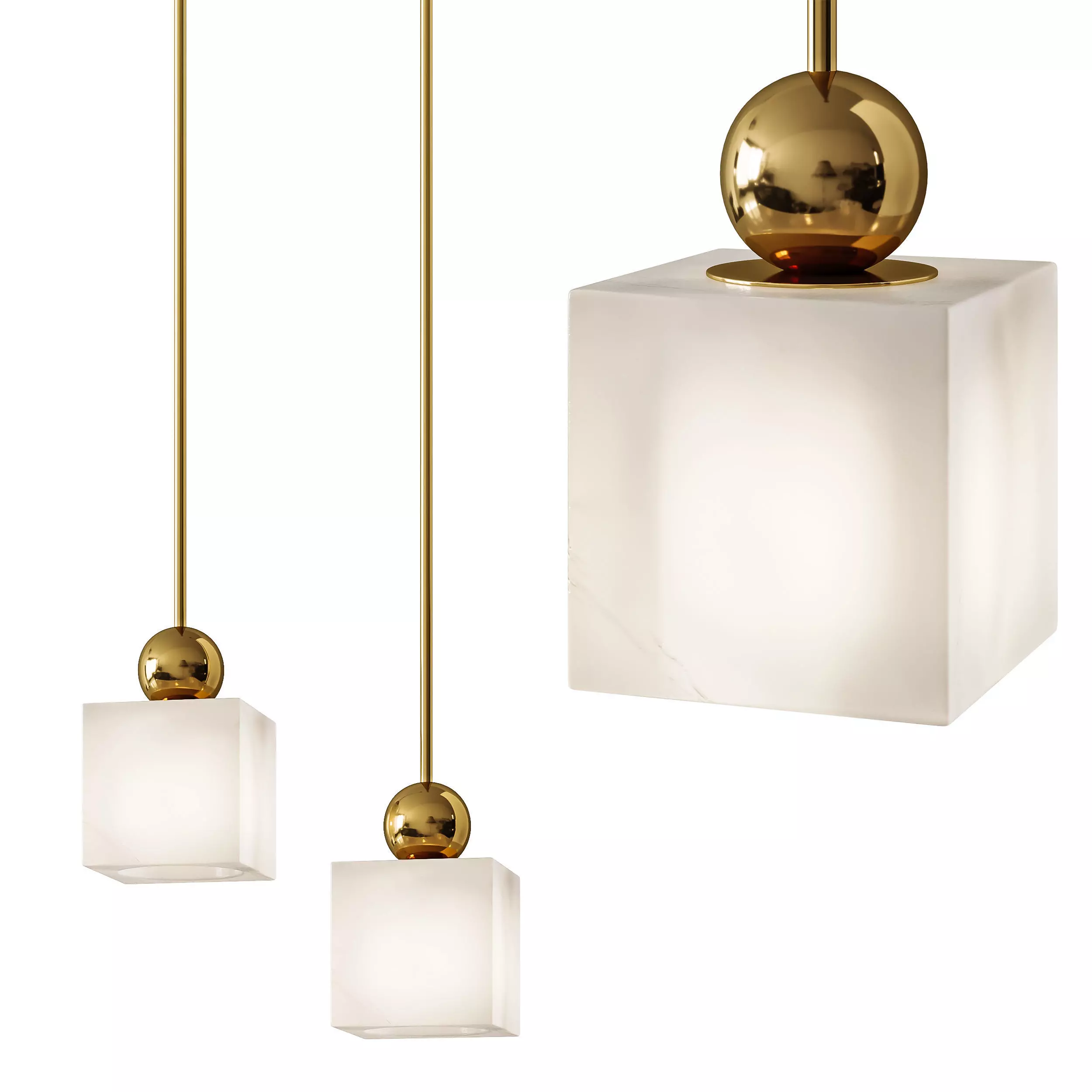 Pendant Etruscan Square 3D model_0