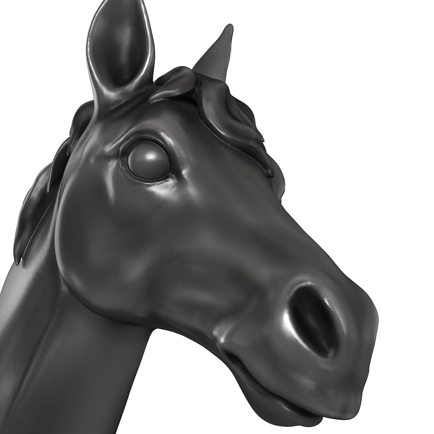 Decorative horse head 3D model_3