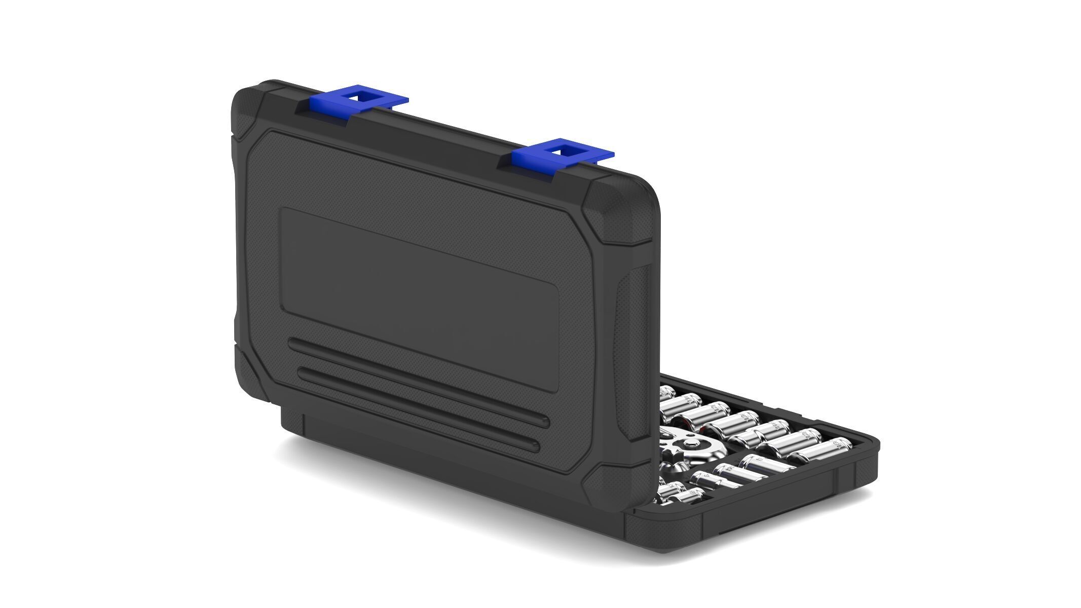 Garage Drive Socket Set Complete Ratchet and Socket Kit 3D model_2