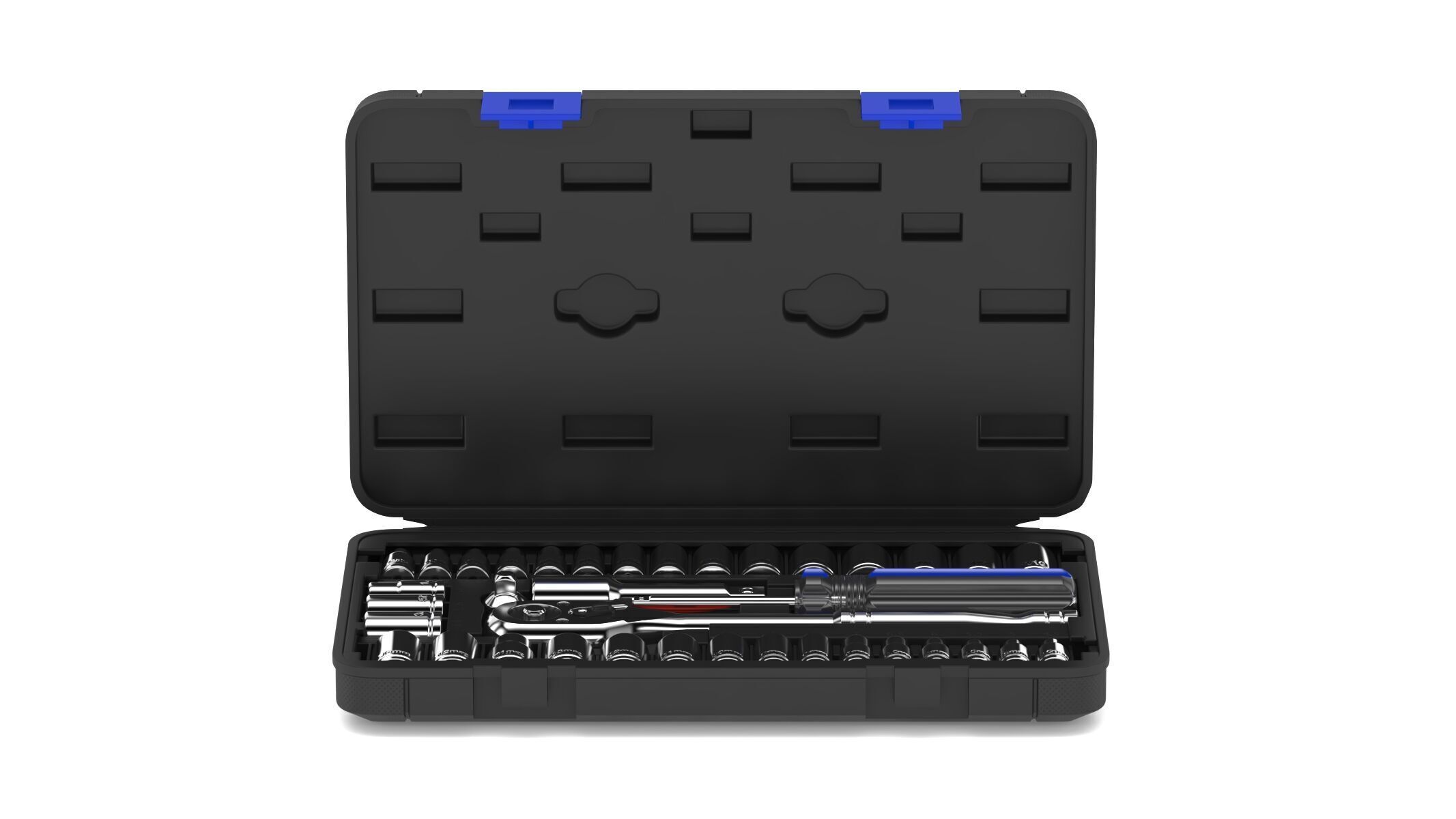 Garage Drive Socket Set Complete Ratchet and Socket Kit 3D model_7